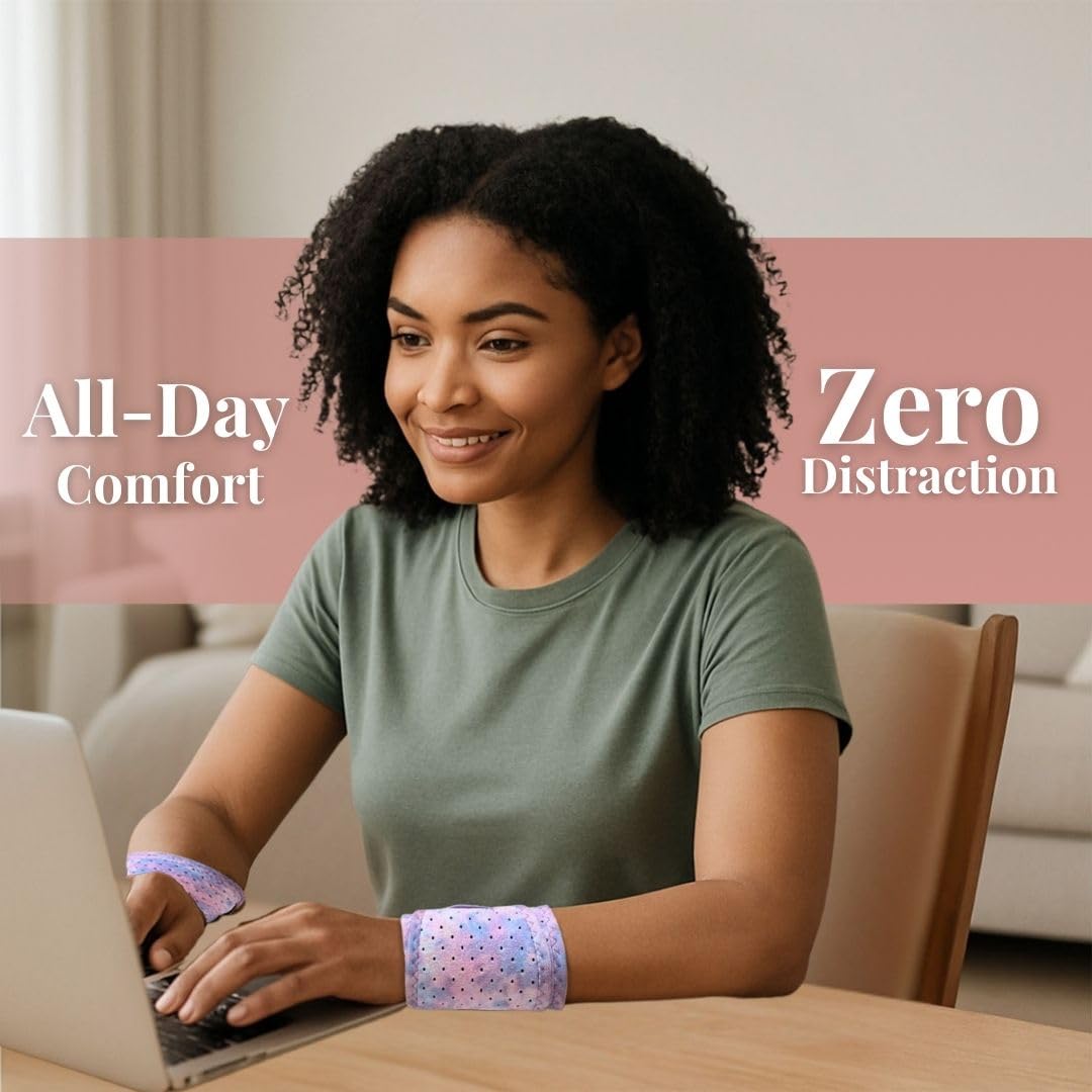 Activery Co. Carpal Tunnel Wrist Brace Left Hand, Right Hand for Women, Day or Night Compression Wrist Support Brace for Fitness, Keyboard Use, or Overnight Support, 2 Pack, Purple Tie Dye Print