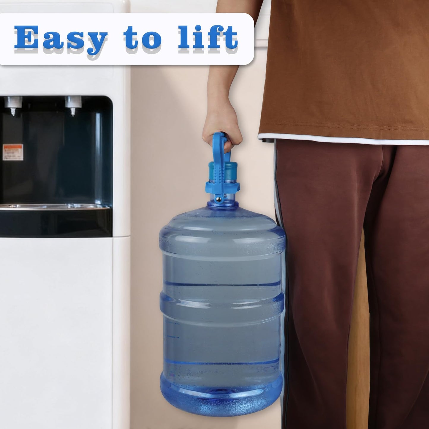 Deftomo 2 Pack 5 Gallon Water Bottle Handle, Ergonomic Non-Slip Heavy Duty Water Jug Carrier Handle