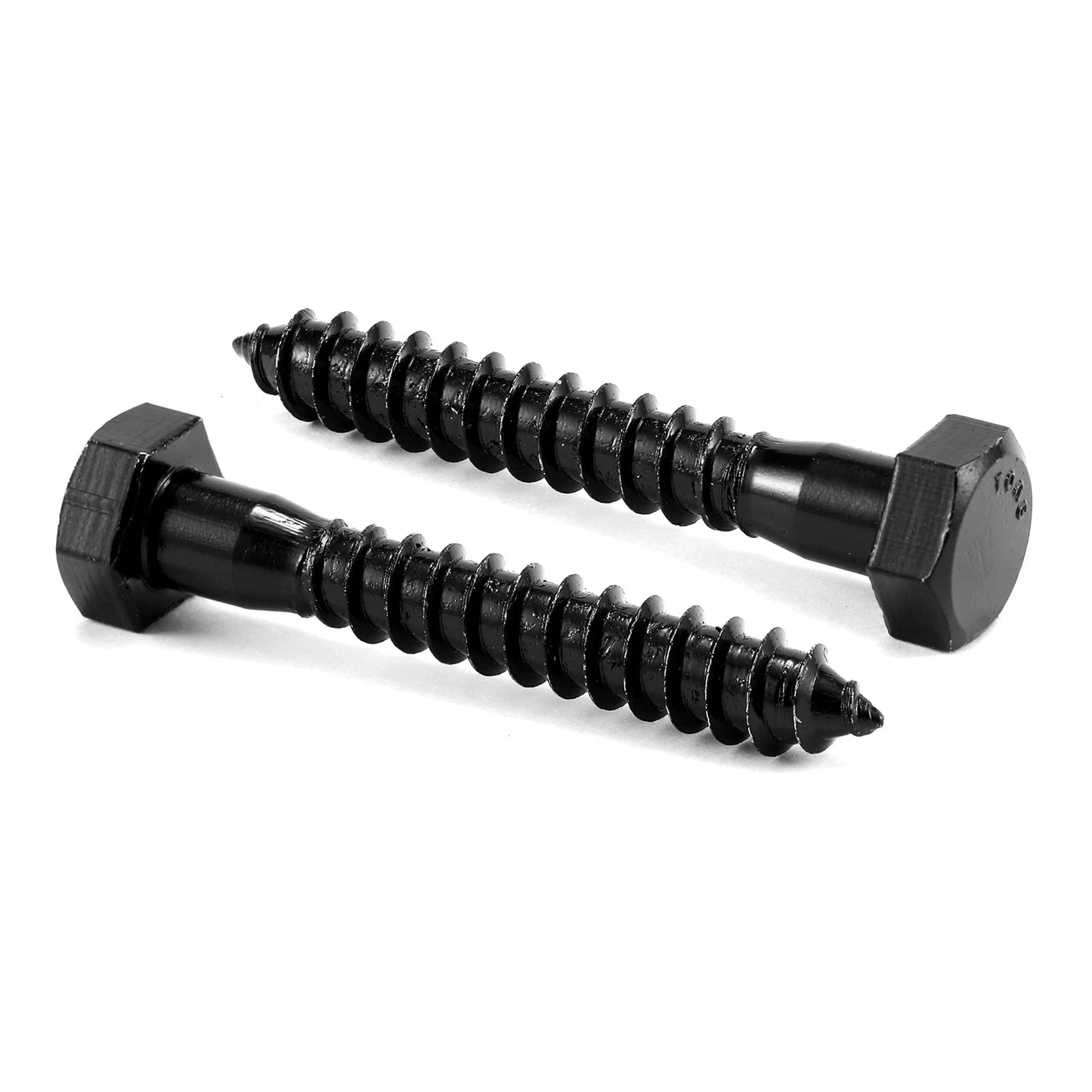 3/8" x 2" Hex Head Lag Screws Bolts 20Pcs 304 Stainless Steel 18-8, Partial Thread, Hexagon Head Wood Screws by Black Oxide by SG TZH