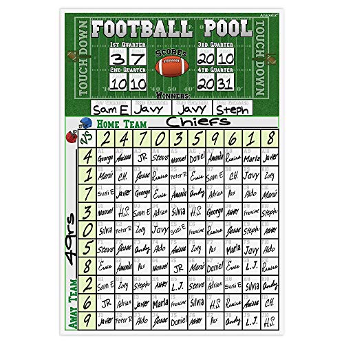 Football Pool Poster - 13 x 19 Inch Large Size - Game Day Party
