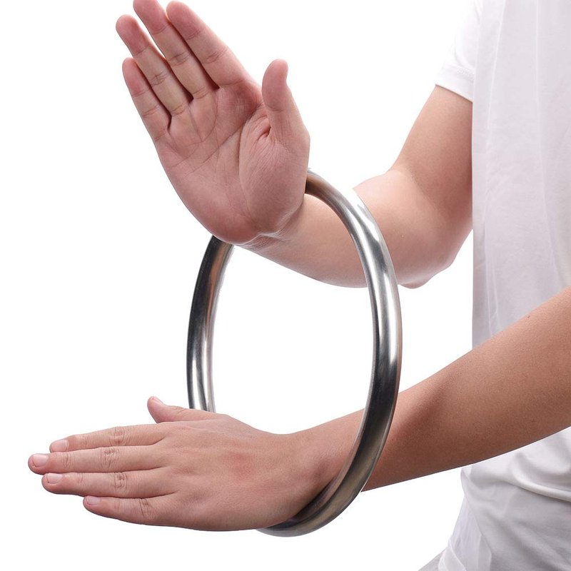 Wing Chun Stainless Ring Yewen Sau Sticky Hand Strength Training Tsun Siu Lum Kung Fu Self Defense Gun
