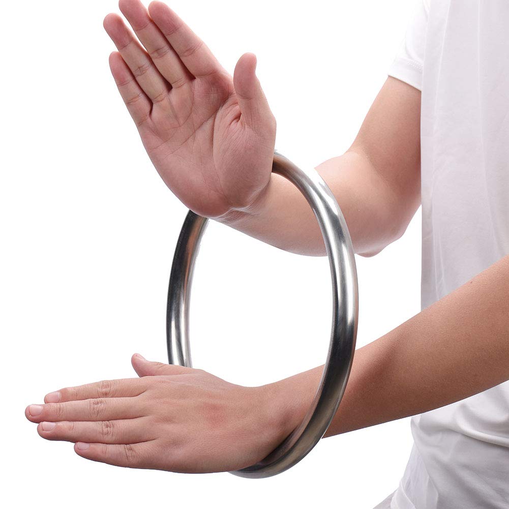 Wing Chun Stainless Ring Yewen Sau Sticky Hand Strength Training Tsun Siu Lum Kung Fu Self Defense Gun