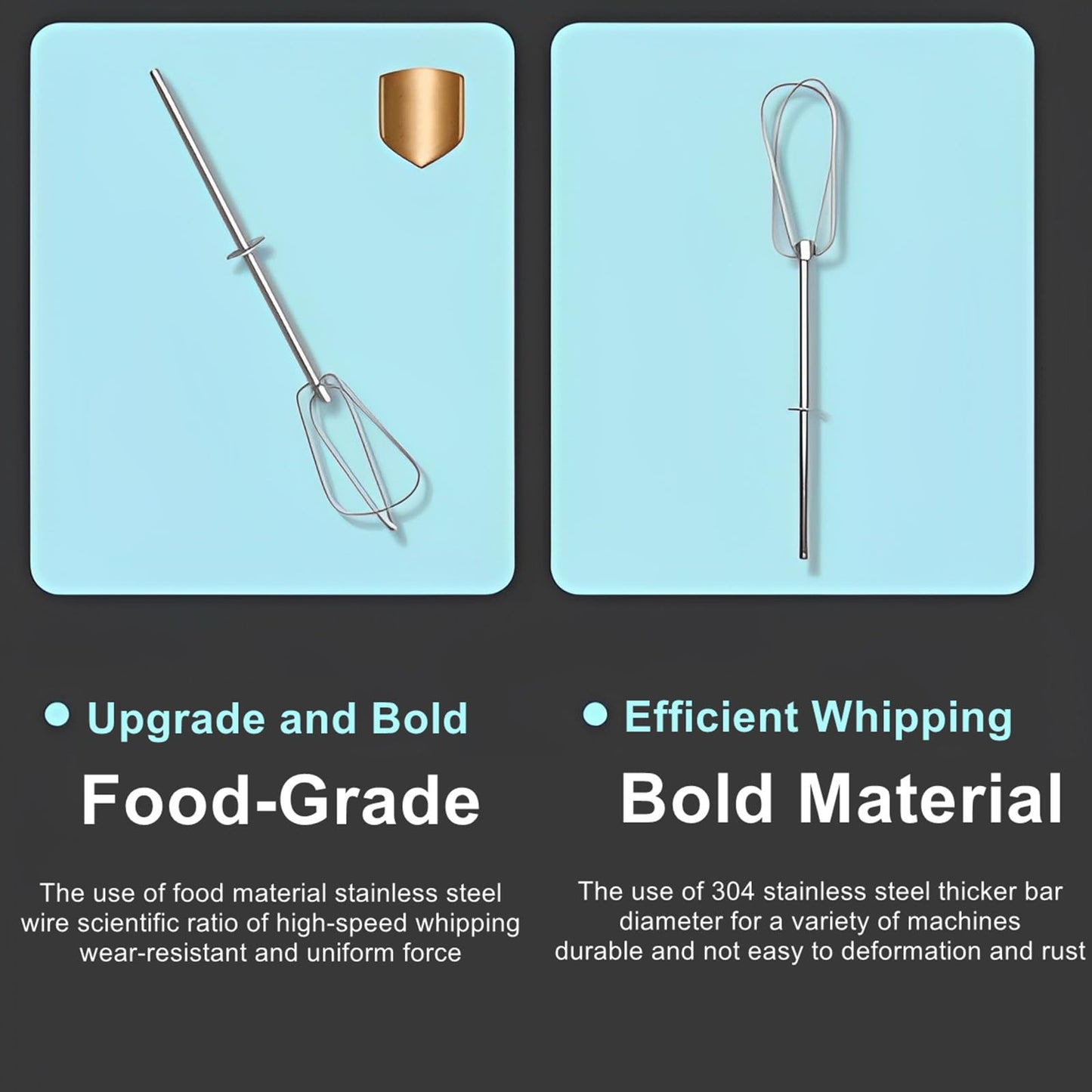 Hand Mixer Attachements Beaters Fit for BLACK+DECKER Electric Hand Held Mixer,304 Stainless Steel Hand Mixer Replacement Beaters,2 Pack.