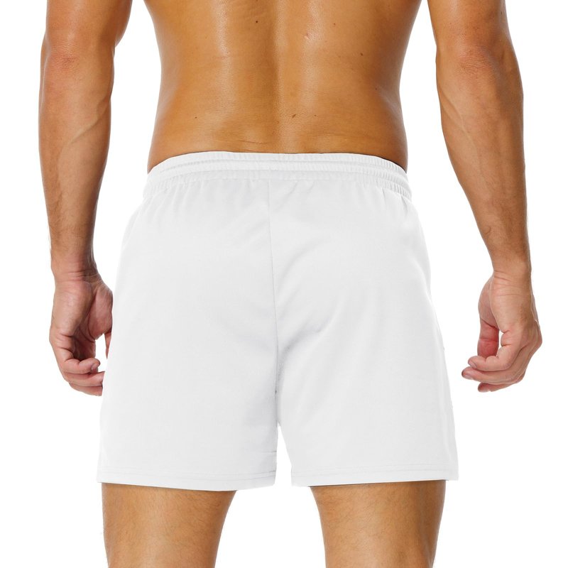 AIMPACT Men's 5 Inch Mesh Gym Shorts Quick Dry Bodybuilding Weightlifting Pants Training Workout Running Jogger Shorts with Pockets（White S）