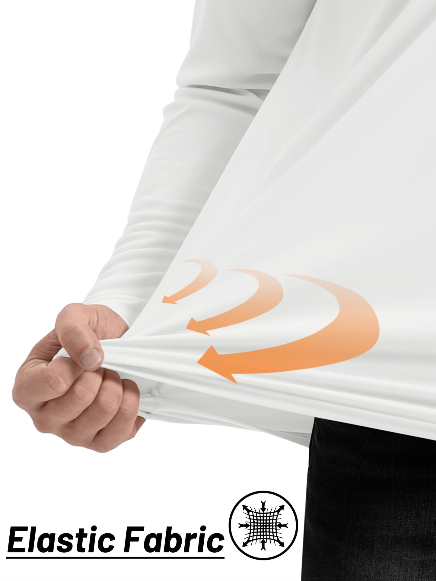 TACVASEN Men's Golf Shirts Sun Lightweight Athletic Moisture Wicking Sports Workout Long Sleeve Running Summer UV Protection Shirts White L