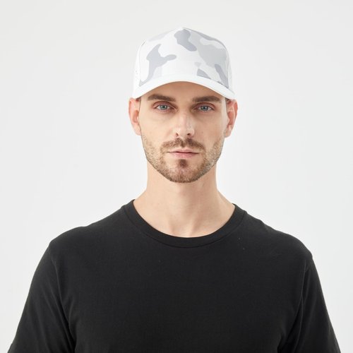 2THESTARS Men Quick Dry Water Resistant 5-Panel Mesh Snapback Baseball Cap Adjustable Hat 22"–23.6"(56–60cm) for Golf Running Workout - Black