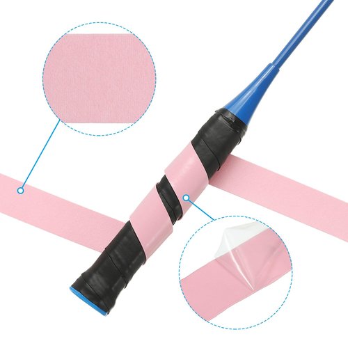 PATIKIL 43.3" Tennis Racket Grip Tape, 9 Pack Overgrip Stretchy Non-Slip Absorb Sweat for Badminton Fishing Rod, Light Pink