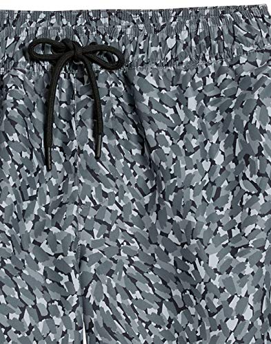 Men's 9" Breathable Swim Trunks with Mesh Lining - Charcoal Graphic Marks