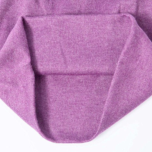 Slouchy Cotton Beanie Hat - Lightweight Unisex Skull Cap - Large Black Purple