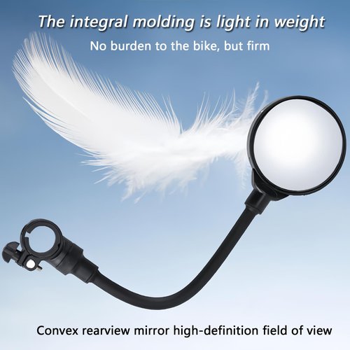 Adjustable and Rotatable Wide Angle Bicycle Rearview Mirror General Shock Proof Convex Mirror for Bicycle Mountain Bike and Electric Car Handle（1 piece）