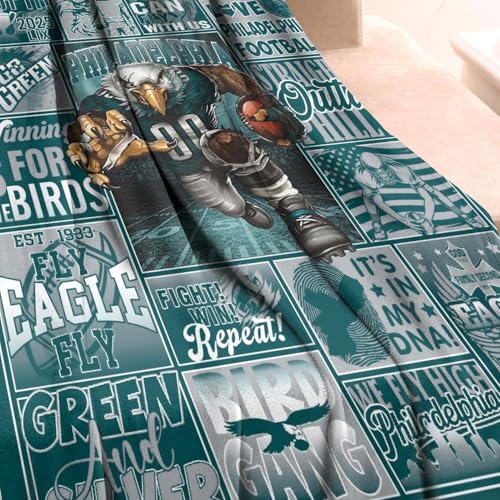 Football Blanket for City Football Lovers - 50" x 60" Midnight Green
