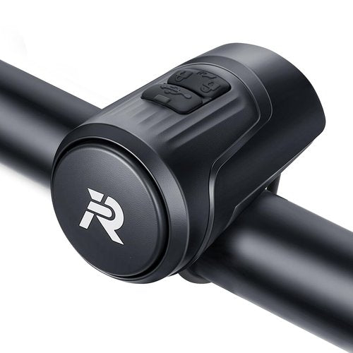 EQIIO Electric Bike Horn 125dB, USB Rechargeable Bicycle Horn Fits 22.2-31.8mm Handlebars, IPX5 Waterproof Bike Bell for Adults/Kids Bike, Scooter, Ebike, Easy Install & Compact Design