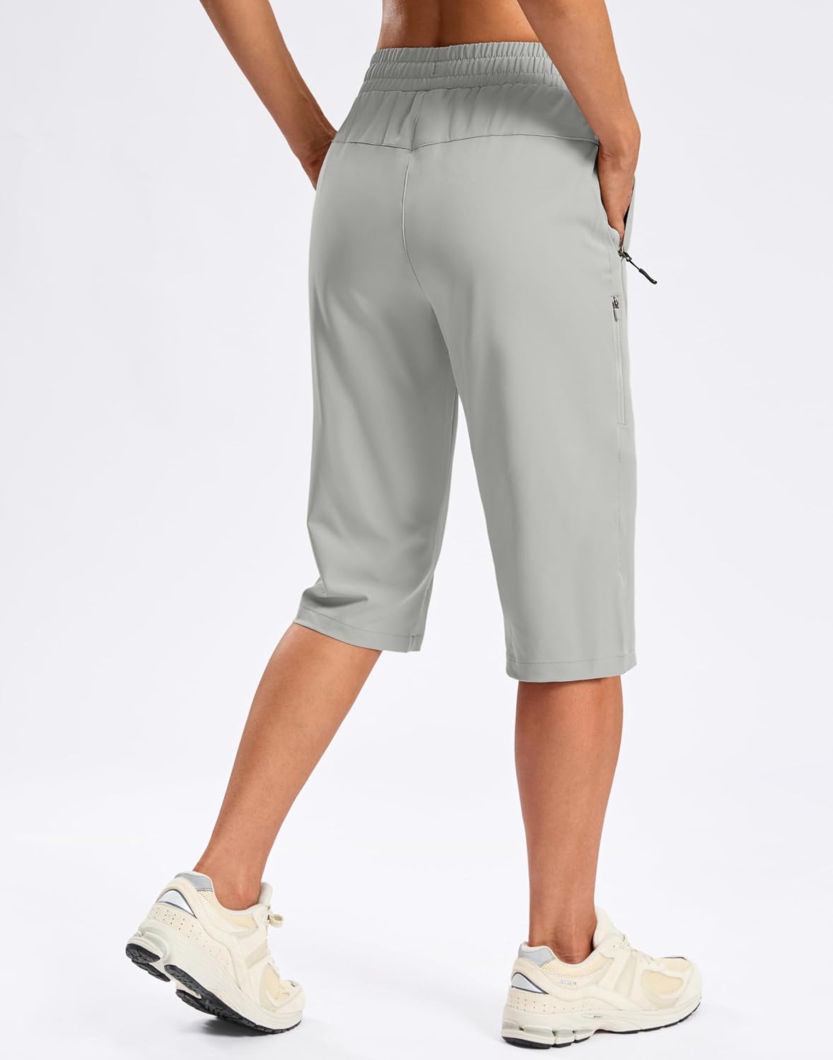 SANTINY Women's Lightweight Quick-Dry Hiking Shorts - 13"/15"/17" with Zipper Pockets