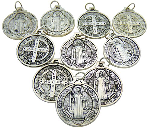 St. Benedict Medals Set of 10 - 7/8 Inch Metal Pendants