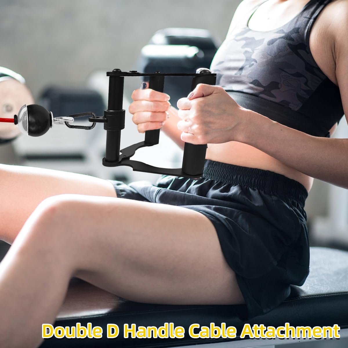 sunmeg Cable Machine Accessories for Home Gym, Triceps Press Down Cable Machine Attachments, LAT Pull Down Attachments for Weight Fitness