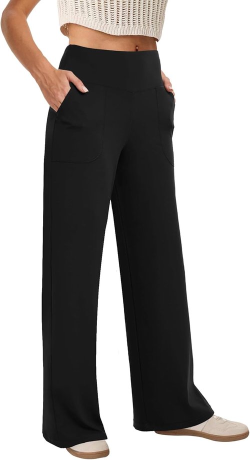 COPYLEAF High Waist Wide Leg Yoga Pants - Comfortable Loose Fit with Pockets | Casual Lounge Wear
