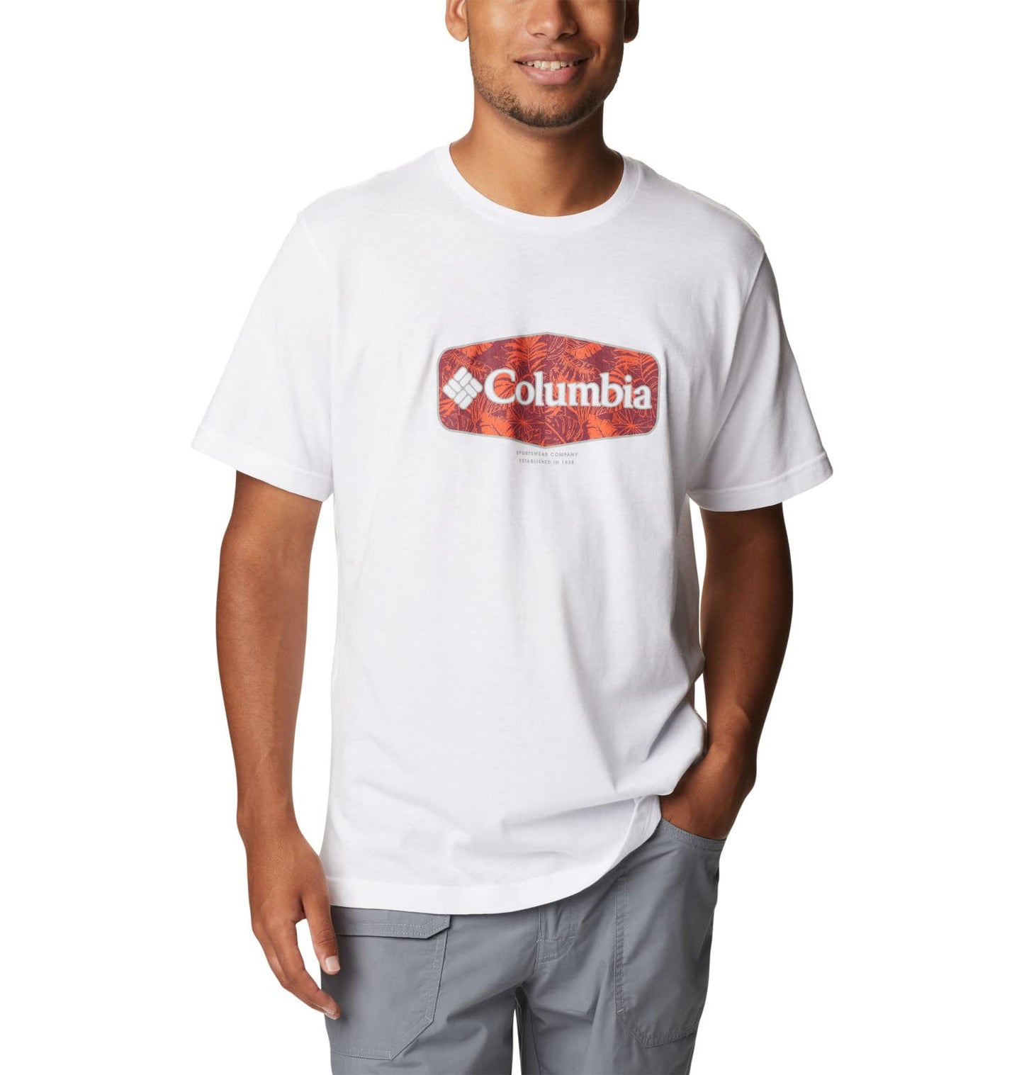 Columbia Men's Thistletown Hills Graphic Short Sleeve, White/Wanderland Graphic, 5X Tall