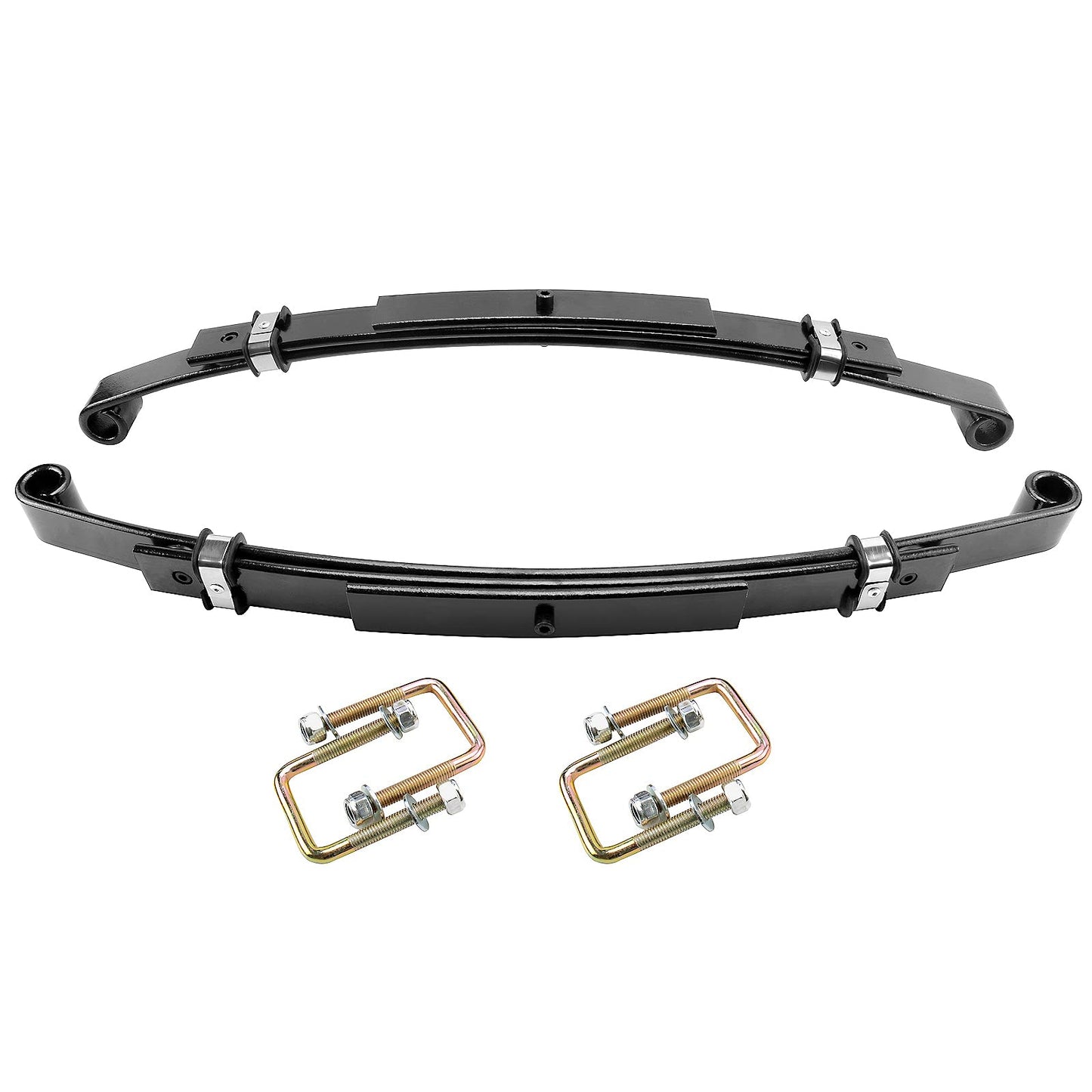 Roykaw EZGO TXT Golf cart Heavy Duty Rear Leaf Spring kit with bushings for EZGO TXT 1994-2013 OEM# 70247-G01/70474-G01/70505-G01-3-Leaf Spring Kit