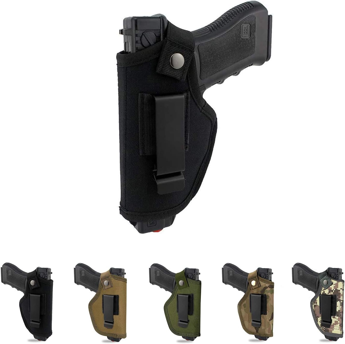 Skiennix Concealed Carry Holster - Metal Clip IWB/OWB for Airsoft Pistol Handguns | Right & Left Hand Draw