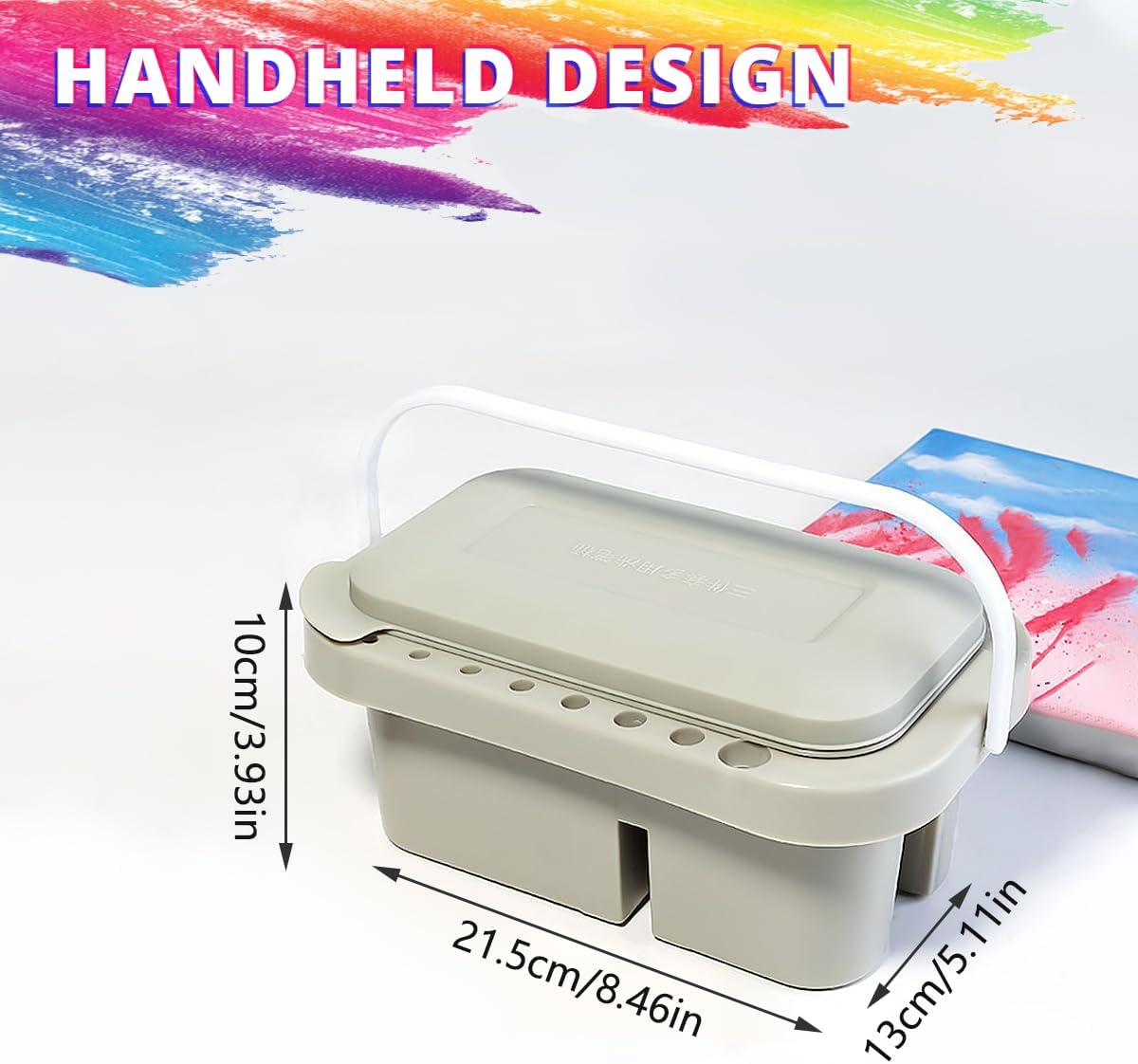 ZLY Paint Brush Cleaner Basin - 10 PCS Paint Brushes & Organizer for Acrylic & Watercolor (Gray)