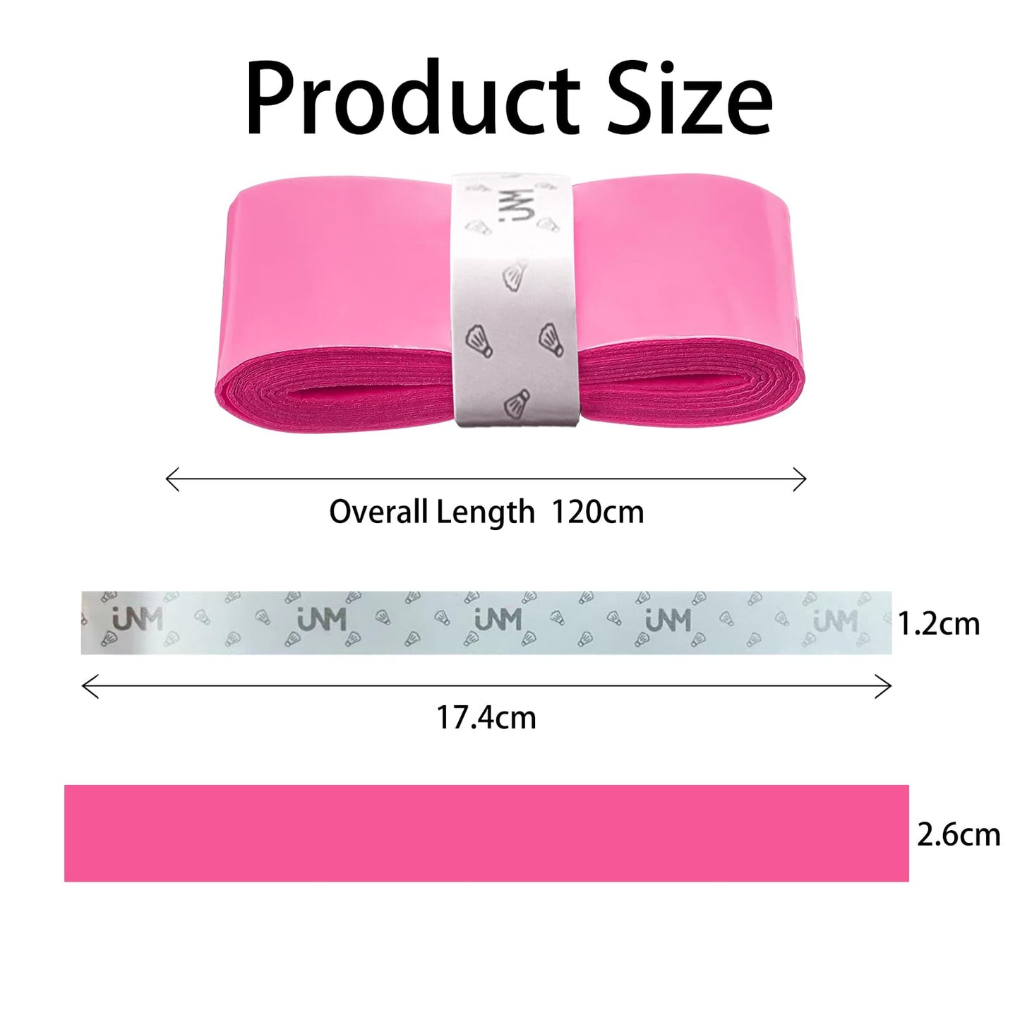 FT FINGER TIP 10 Pack Tennis Racket Grip Tape, Anti-Slip Tennis Overgrip, Precut Sweat-Absorbing Tennis Grip for Badminton, Pickleball, Tennis(Pink)