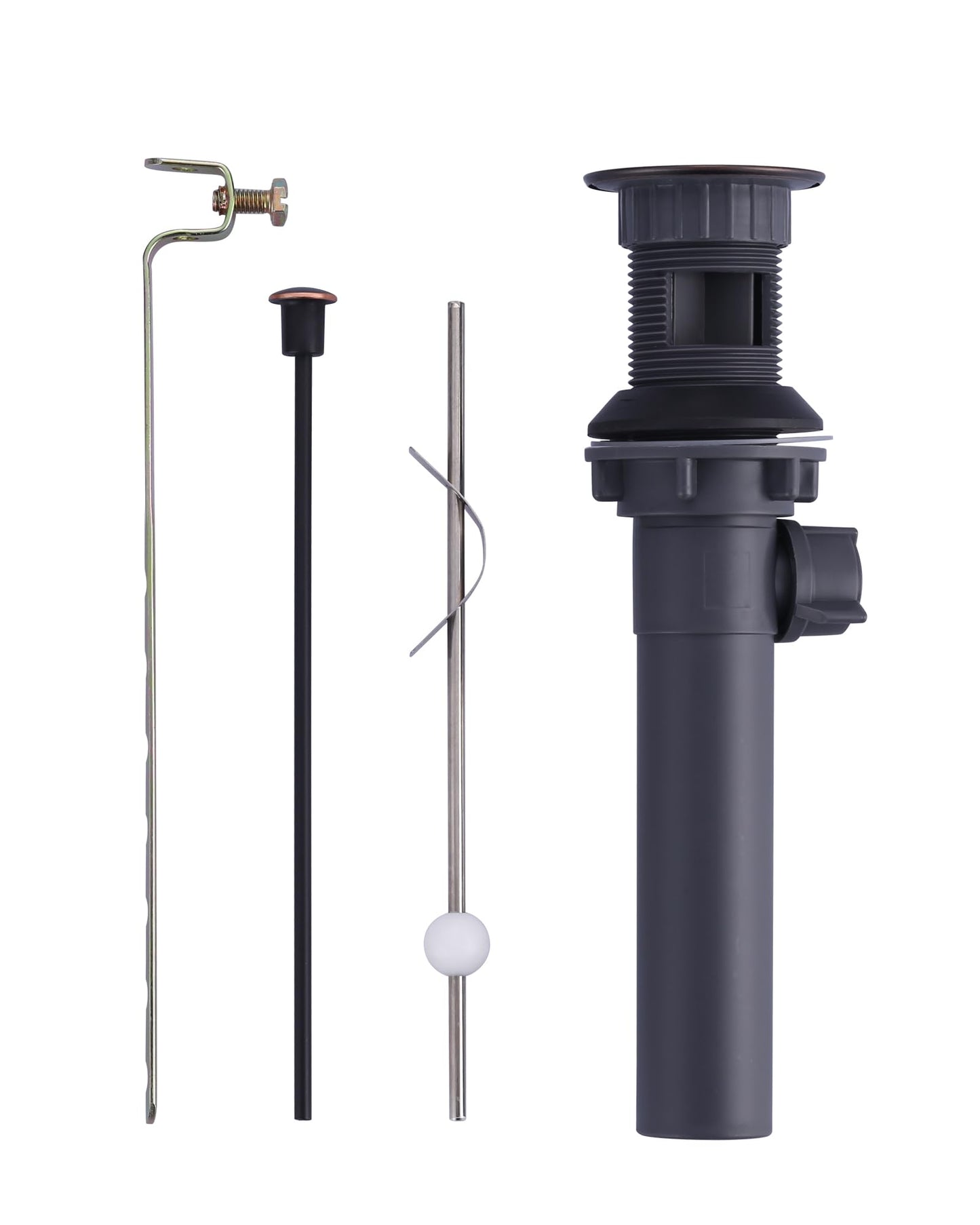 WOWOW Bathroom Drain Assembly Stopper with Lift Rod for Bathroom Faucet Vanity Sink Pop-Up Drain Stopper Assembly with Lift Rod and Overflow，Oil Rubbed Bronze