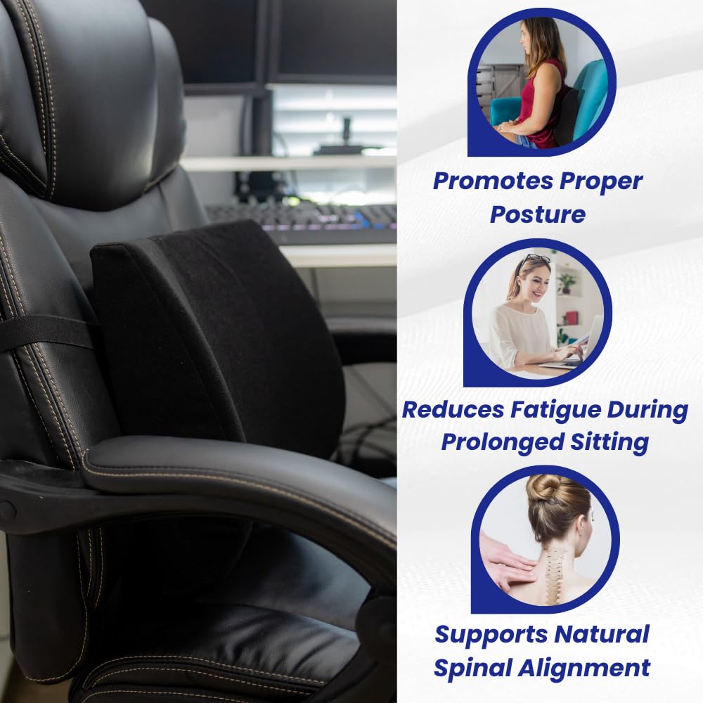 Bodyline Back-Huggar - Thin - Bucket Seat Style - The Original Lumbar Cushion Black