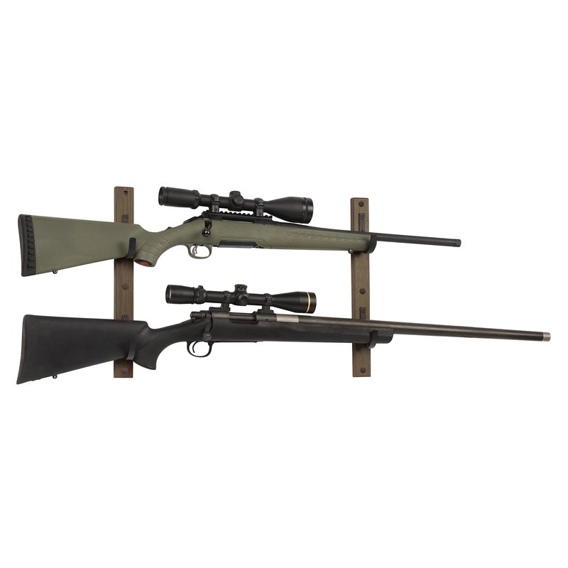 Allen Company Gun Collector Hardwood Gun Rack, Holds 2-Firearms, Brown/Black