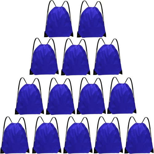 Grneric Drawstring Bags - 14 Pcs Cinch Backpack Set for Men & Women | Navy Blue Gym Sackpacks