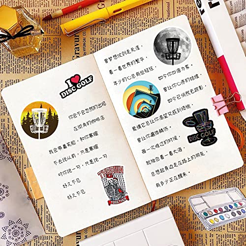 50 Pcs Disc Golf Stickers - Waterproof Vinyl Decals for Bottles, Laptops, and More