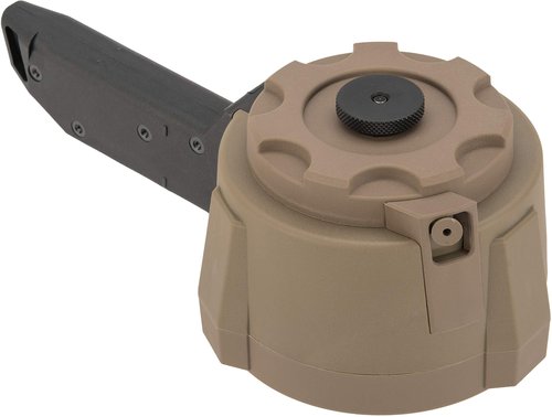 Evike Airsoft - Angel Custom 1500 Round Firestorm AEG Airsoft Drum Flashmag (Model: Vector/Dark Earth)