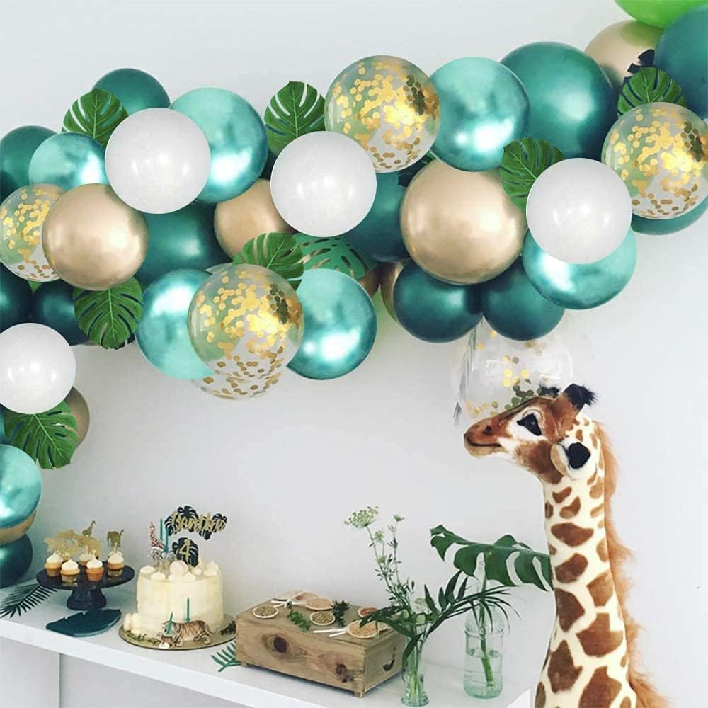 Metallic Green Gold Balloons - 12 Inch Latex Balloons with Ribbons | 60 Pack for Weddings, Anniversaries, Birthdays & Baby Showers