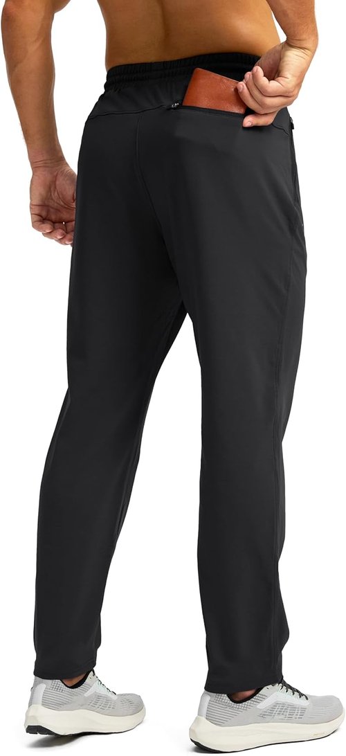 G Gradual Men's Fleece Lined Winter Pants - Warm Athletic Joggers with 3 Zipper Pockets