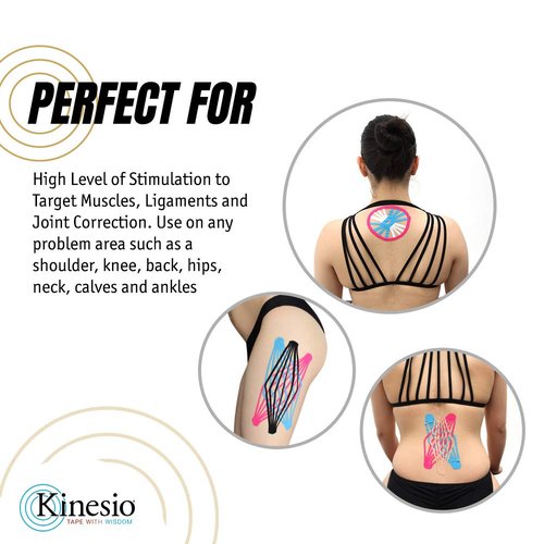 Kinesio 8749 Taping Elastic Therapeutic Athletic Tape, Tex Gold FP, Bulk Roll, Red, 2", 103'