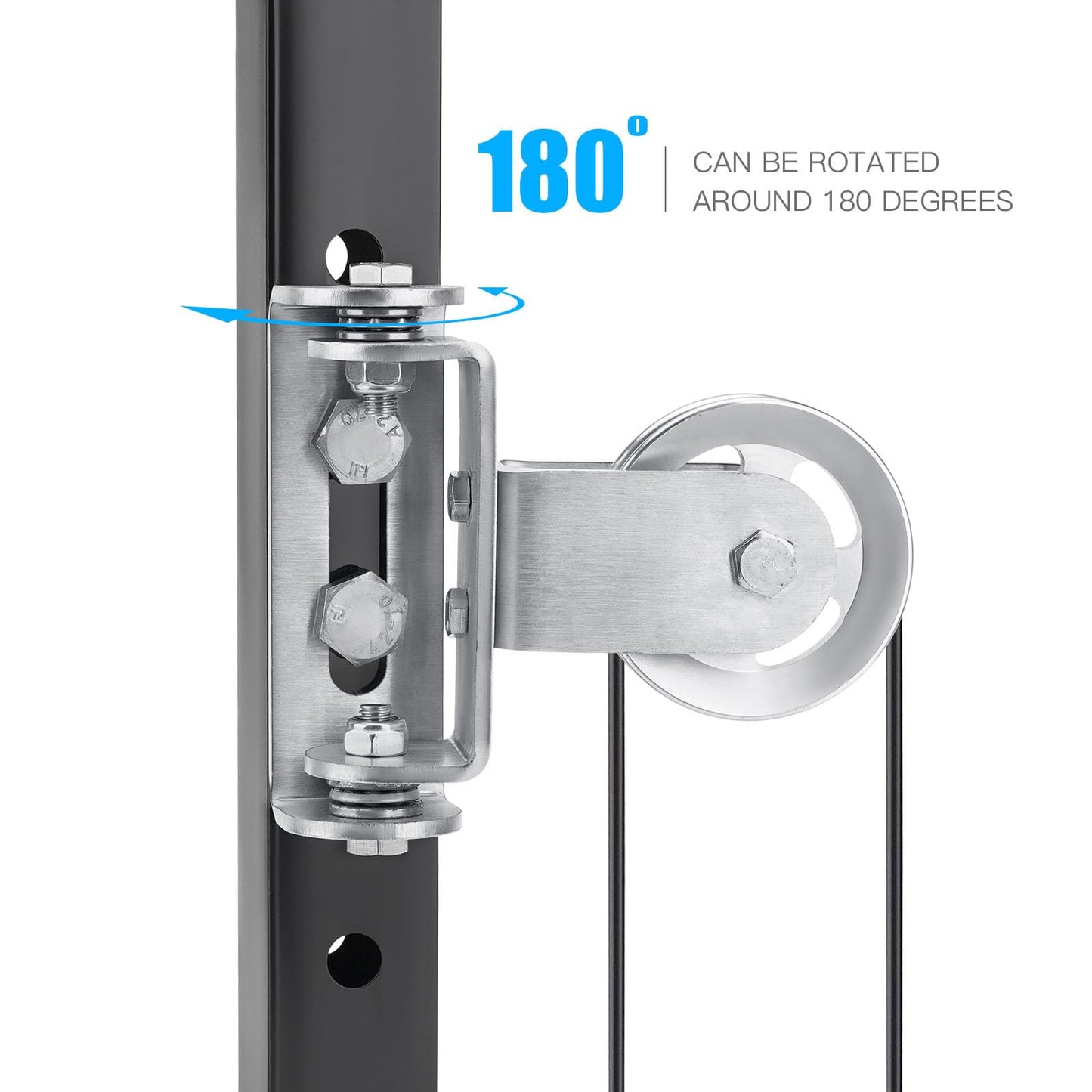 Cable Pulley System for Squat Rack,Gym Pulley Blocks,Upgrade Rotation 180 Degree Rack Mounted Swivel Pulley,Heavy Duty Swivel Pulley for LAT Pulley System,Applicable to:2*2 and 3*3 Inch Power Racks
