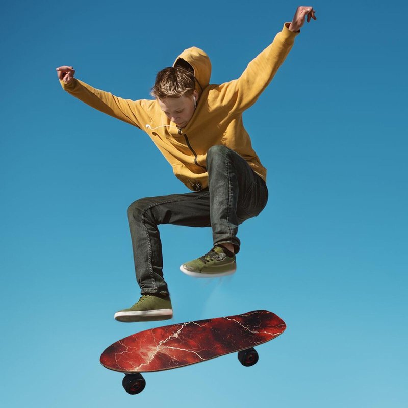 Bolaz Skateboard Grip Tape Sheet Design Deck Longboard Griptape Red Electric Lightning Non Slip Tape Waterproof Sandpaper Scooter 33" x 9"