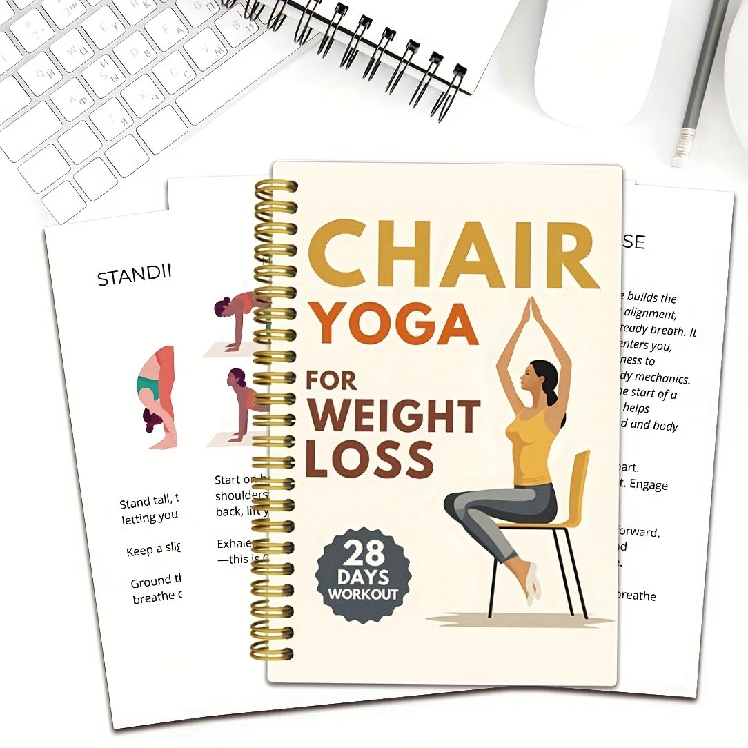 28-Day Yoga Weight Loss Plan & Fitness Journal - Daily Workout Log with Yoga Routines and Progress Tracker, 5.5"x8.3" Compact Book