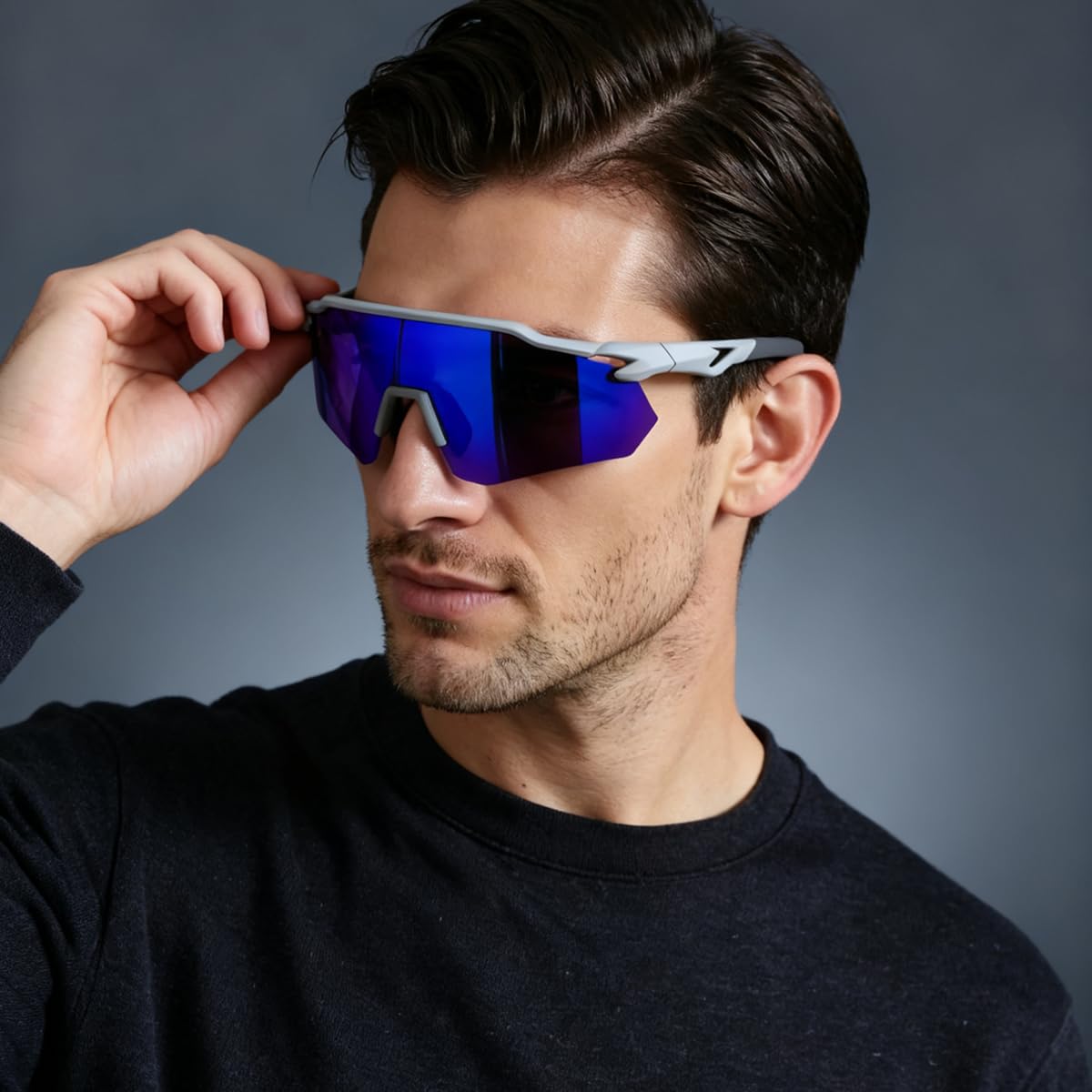 SEKKAF Polarized Sports Sunglasses for Men Women, UV Protection Lightweight Sun Glasses Running Cycling, Non-Slip Nose Pads