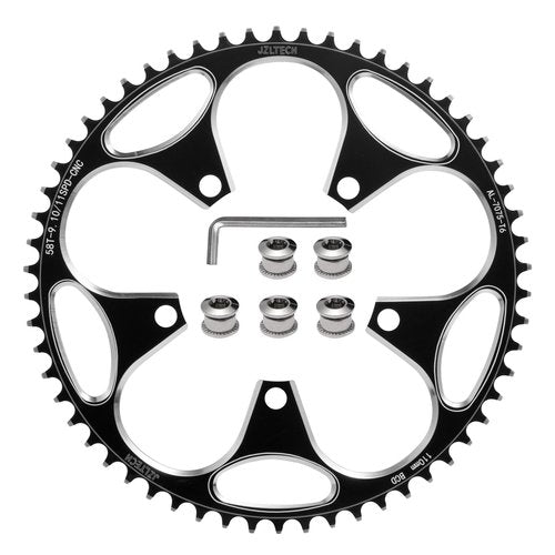 JZLTECH 110 BCD Bike Chainring: 58T Round Narrow Wide Chainring, Single Bicycle Chain Ring for 8 9 10 11 12 Speed Road Bike