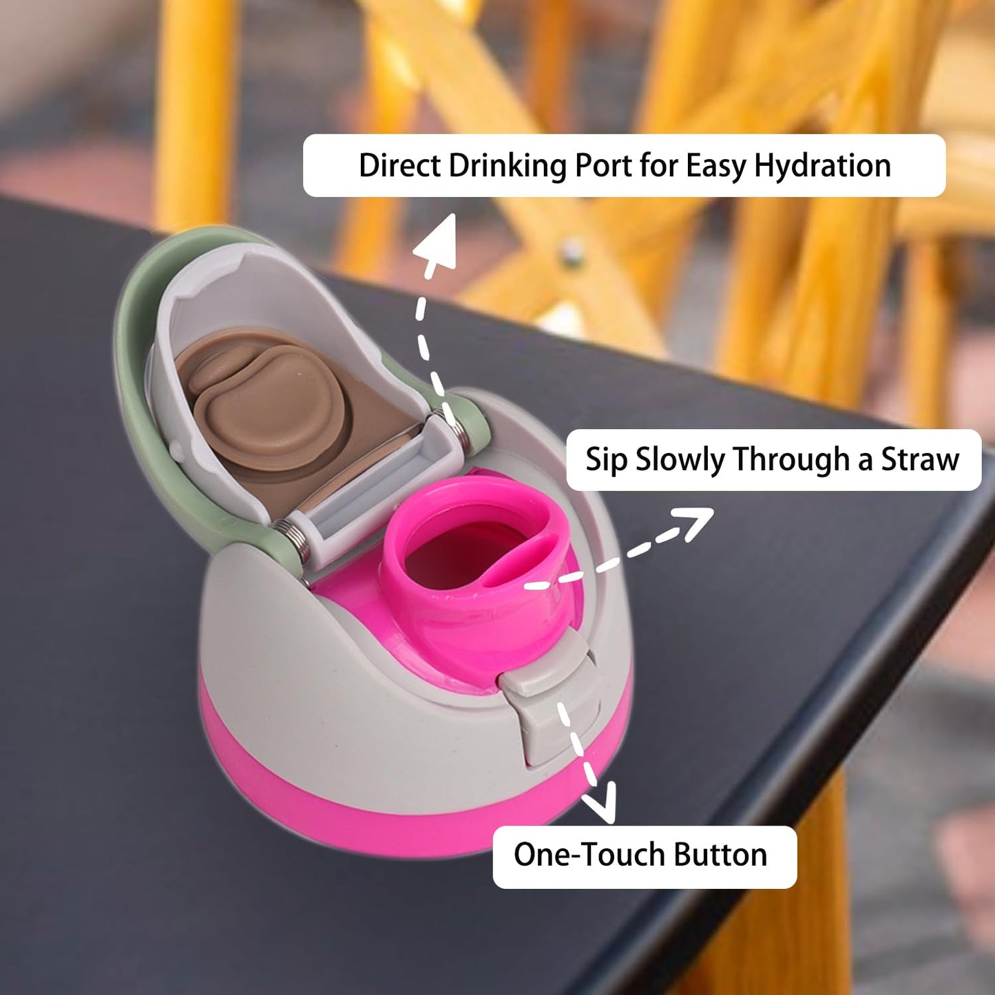Replacement Lid for Owala Freesip, Compatible with Owala Cup 16oz 24oz 32oz 40oz, One Button Water Bottle Top Lid Replacement Accessory and Straws, Leakproof, BPA-Free (light purple yellow)