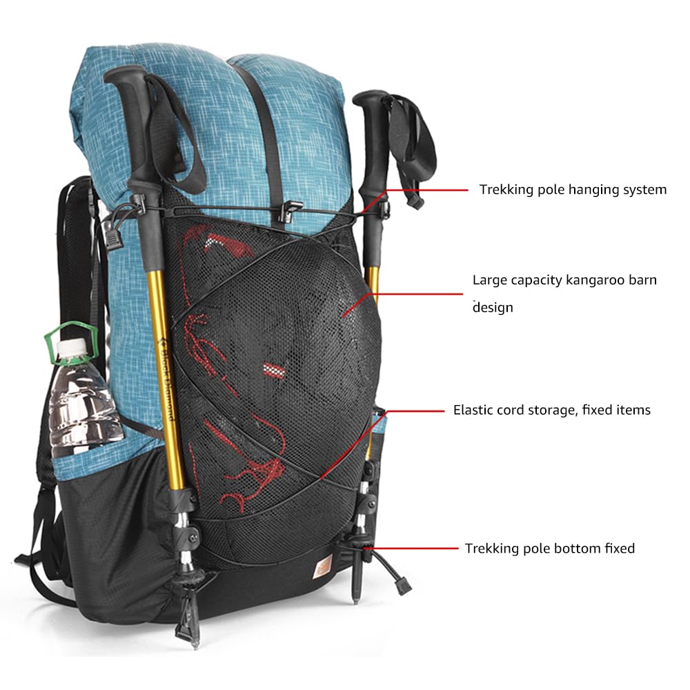 MOXIHIKE 3FULGEAR QiDian Hiking Backpack for Men Women 56L(40+16) Lightweight Outdoor Camping Bag Trekking Daypack (Khaki)