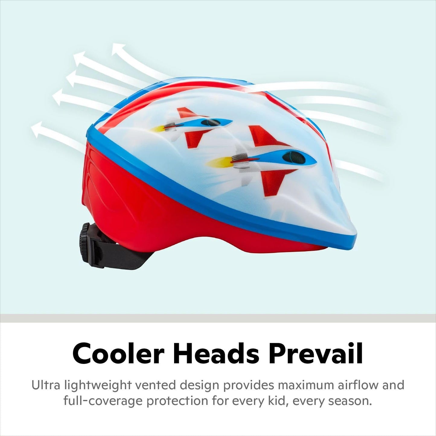 Schwinn Classic Bike Helmet for Kids, Jet Plane, 48 - 52 cm Helmet for Kids Ages 3-5, Ultra Lightweight, Adjustable Dial, Full Coverage with Vented Airflow, Infant and Toddler Bike Helmet