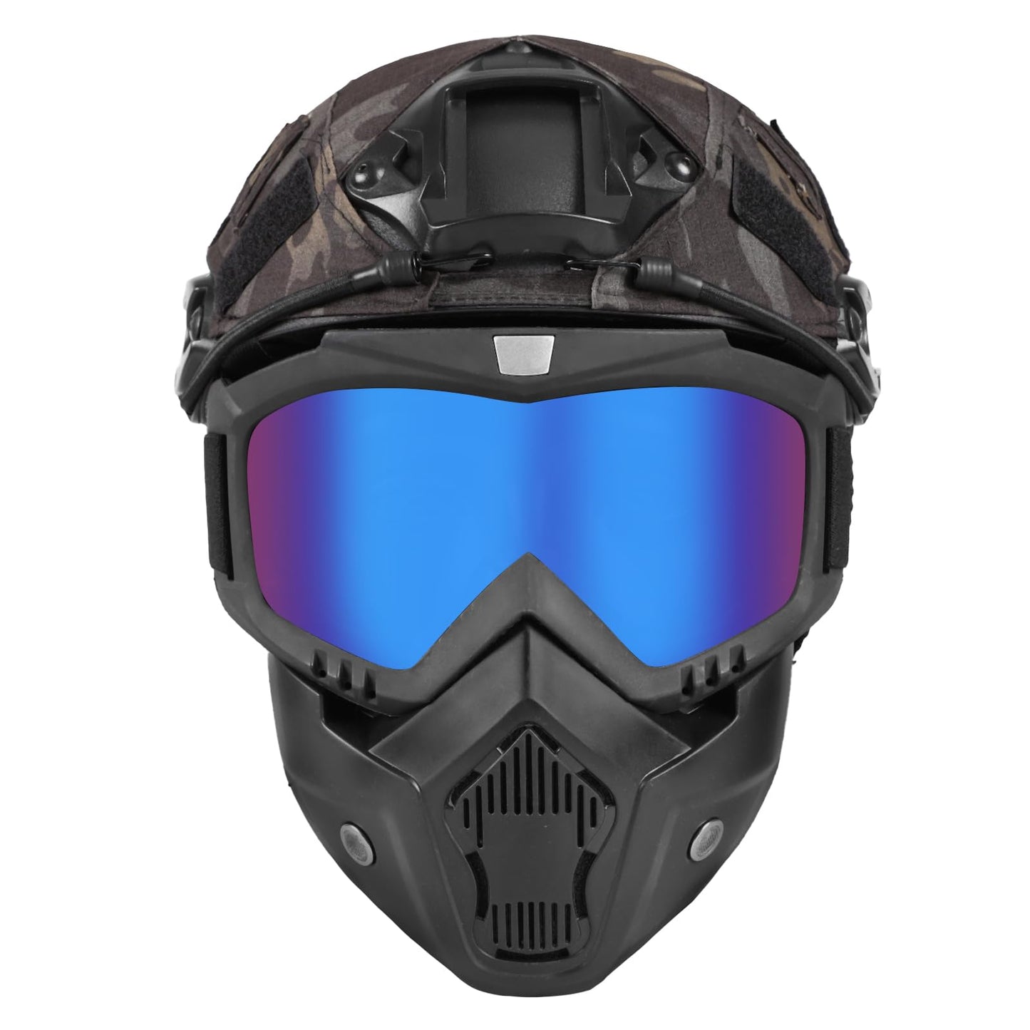 DTACGERA Adult Airsoft Helmet with Helmet Cover & Face Mask, PJ Type Tactical Fast Helmet for Paintball CS Wargame Cosplay Outdoor Activities (bk-3)