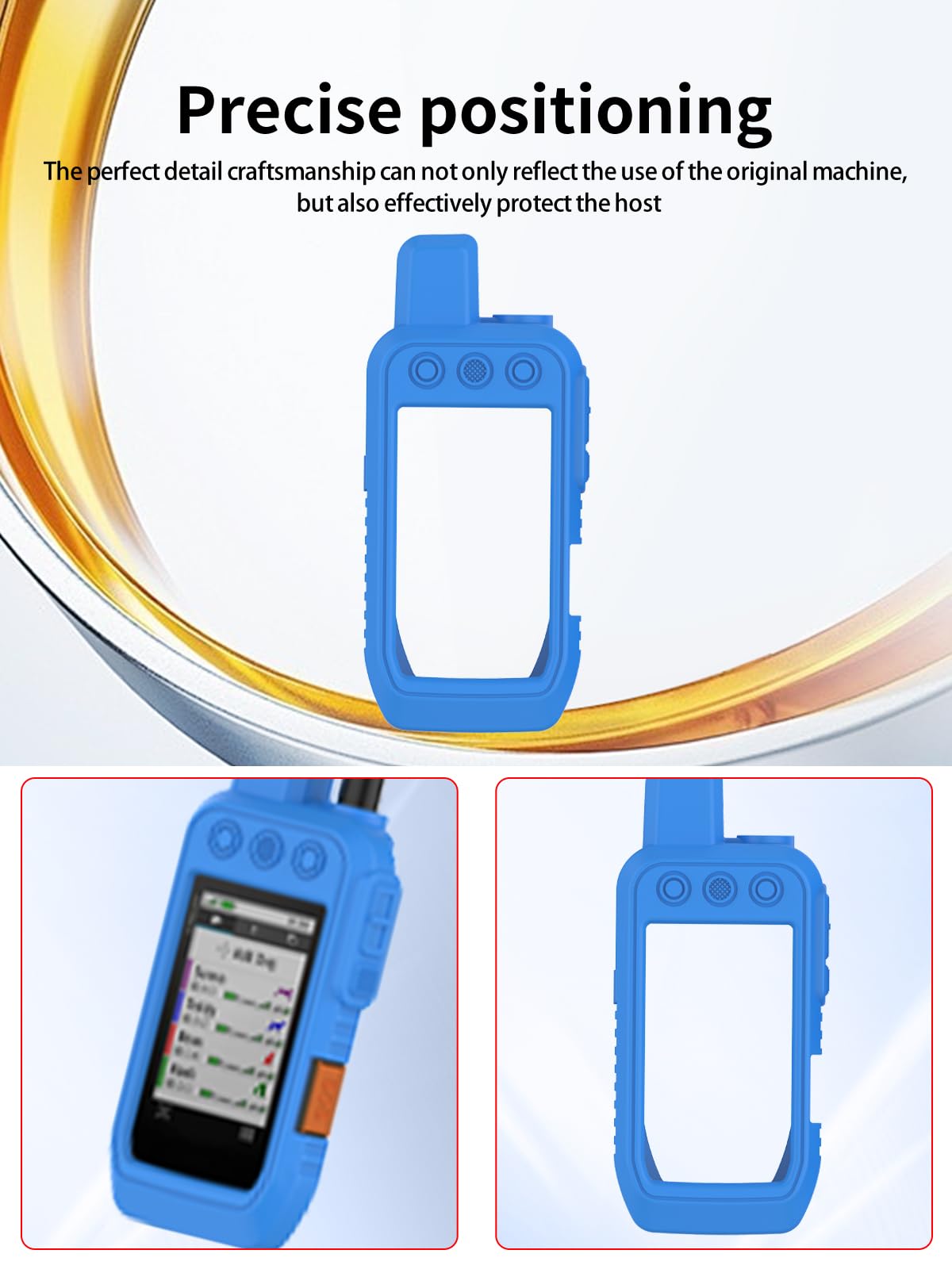 Case for Garmin Alpha 200i/Alpha 300i Dog Tracking, WUNIAK Soft Silicone Protective Portable Scratch Shock Resistant Shell Case with Screen Protector for Garmin Alpha 200i/Alpha 300i，Blue