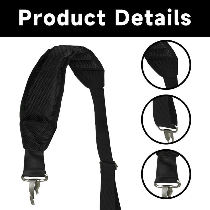 Qiknird Golf Bag Strap, 40.5 to 50.6 Inch Adjustable Padded Shoulder Strap, Replacement Shoulder Straps for Golf Bag, Universal Adjustable Straps (Black)