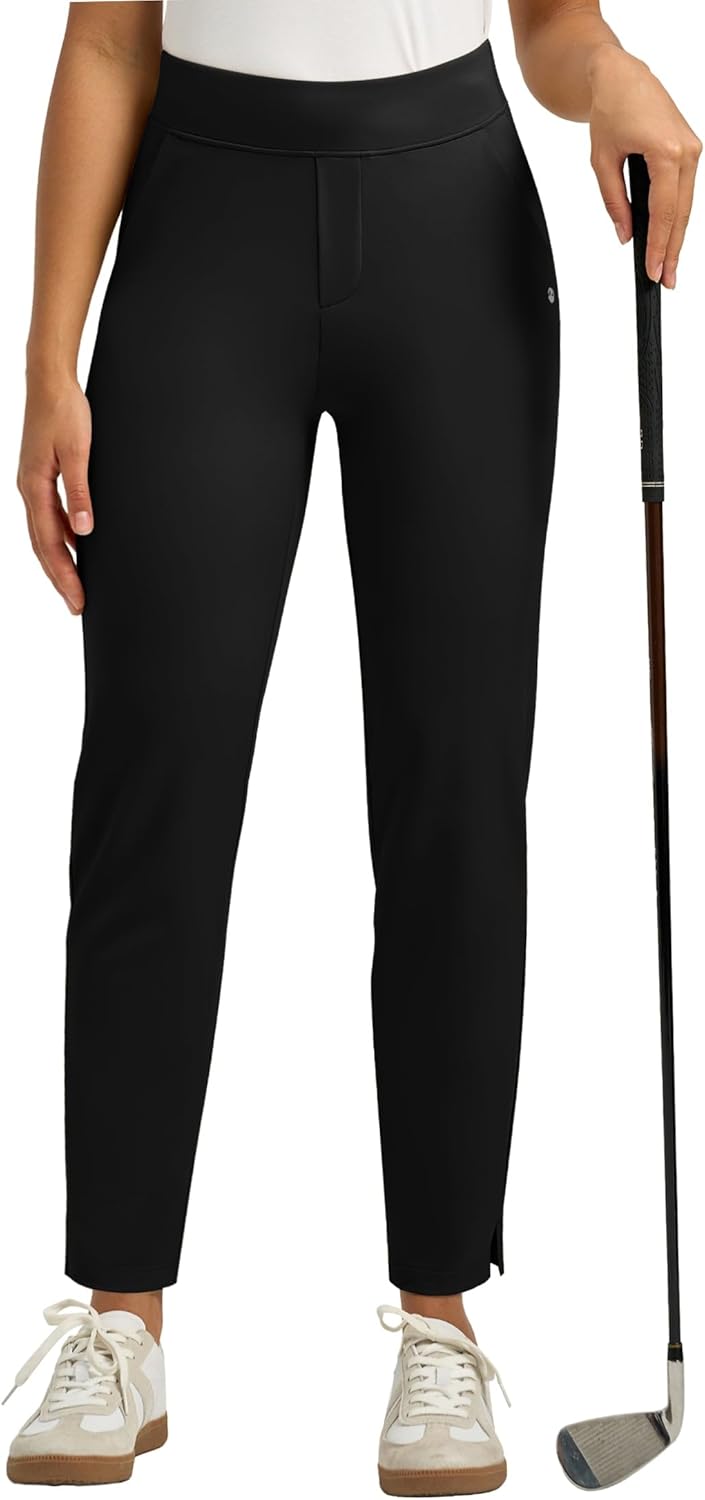 Willit Women's Golf Pants - Ankle Length Stretch Pants for Casual & Work | 2 Pockets, Petite Size