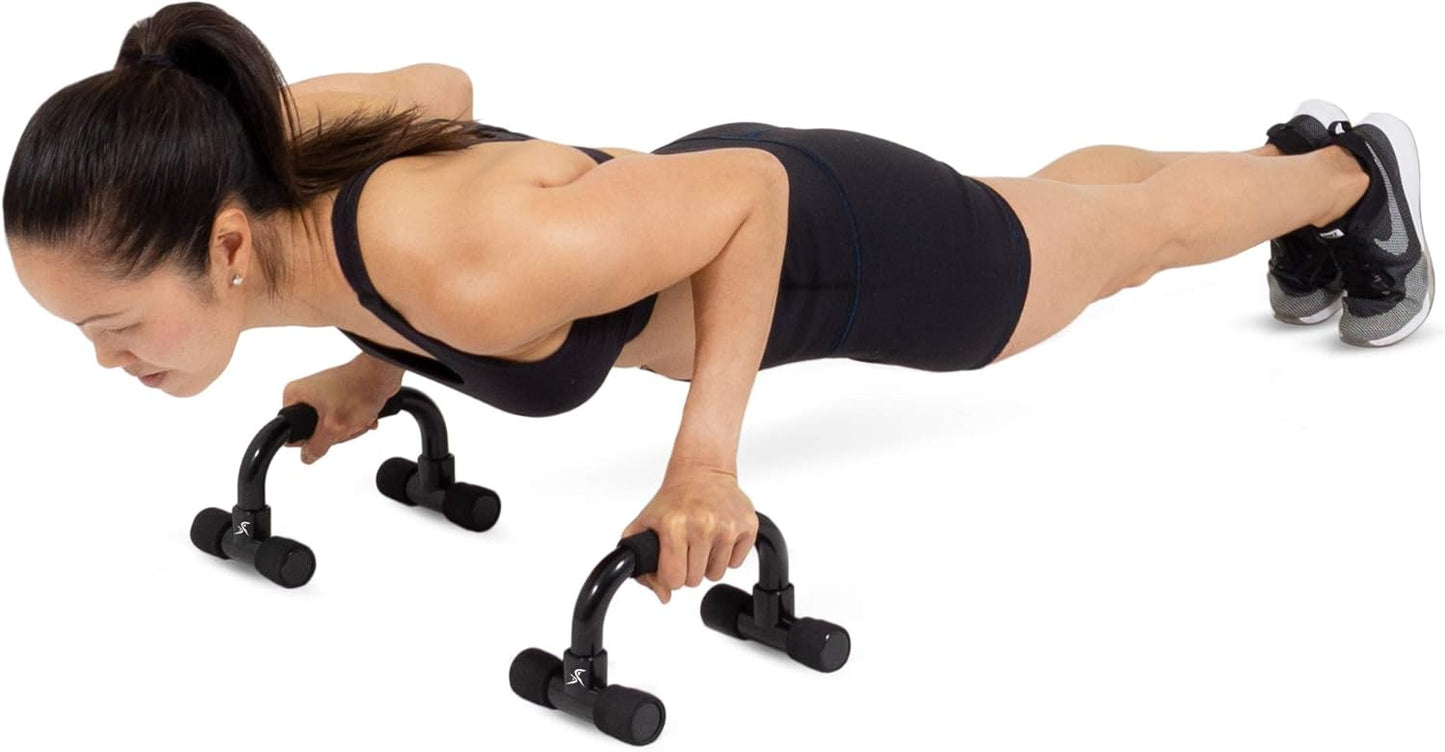 ProsourceFit Push-Up Bars - Lightweight Plastic Handles with Cushioned Foam Grips | Set of 2