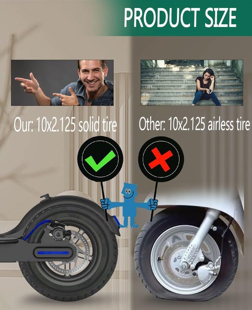 GLDYTIMES 10X2.0 Solid Tire, Off Road, Replacement for 10x2-6.1 10x2/54-152 Scooter Tire Stock Tire, Fit for Gotrax G4 GXL V2 Electric Scooter