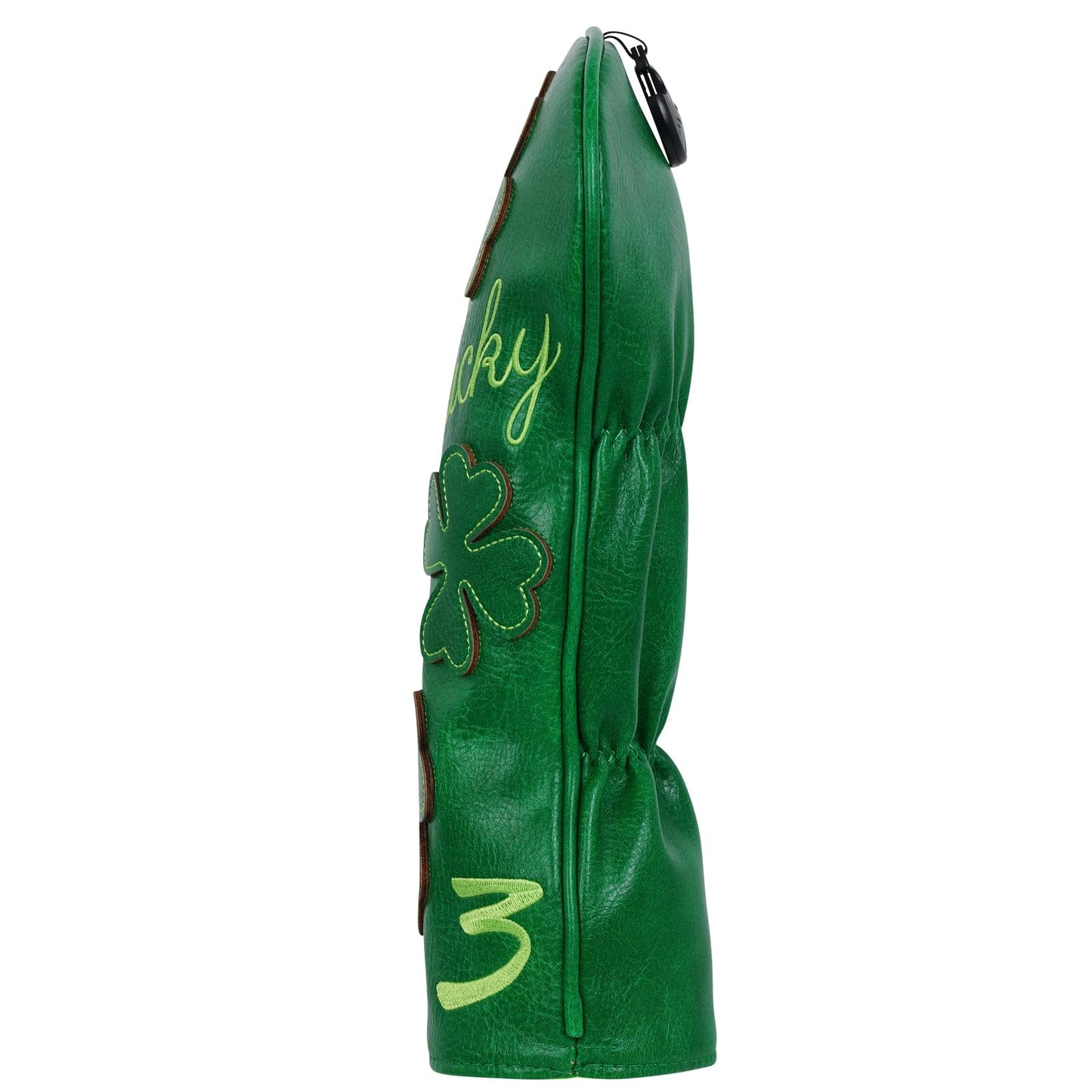Golf Headcovers Golf Club Head Covers Four Leaf Clover Good Luck Charm - Clover Style Premium Leather Driver Fairway(FW) Wood Hybrid(UT) with Number Tags (Fairway Wood 3 Headcover-Green)