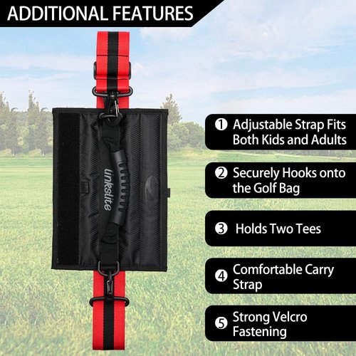Linkslite Ultra-Lightweight Golf Carry Bag – Compact 5-Club Design w/Adjustable Padded Strap – Built-in Tee Holders, Durable & Portable for Walking Golfers, Driving Range, Practice Sessions